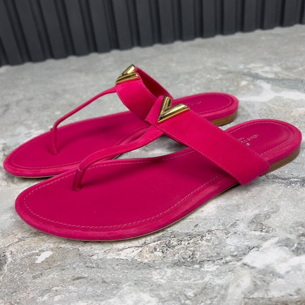 LOUIS VUITTON Bahiana Sandal Flat Pink Suede 5 UK or 8 US or 38 EUR - Picture 3 of 12